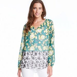 KAREN KANE FLORAL CHIFFON TUNIC size L